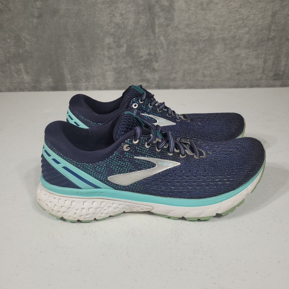 Brooks Running Shoes Womens 8 Navy Ghost 11 Low Top Neutral Cushioned Sneakers